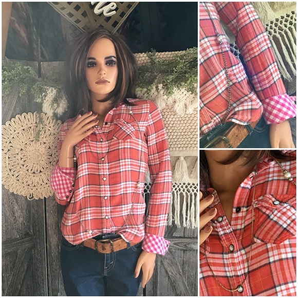 American Eagle Outfitters Tops - American Eagle 🦅 Western Flannel Shirt